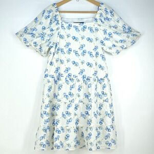 Mikarose Milkmaid Dress Womens Large Floral Boho Cottage Coquette Balloon Sleeve